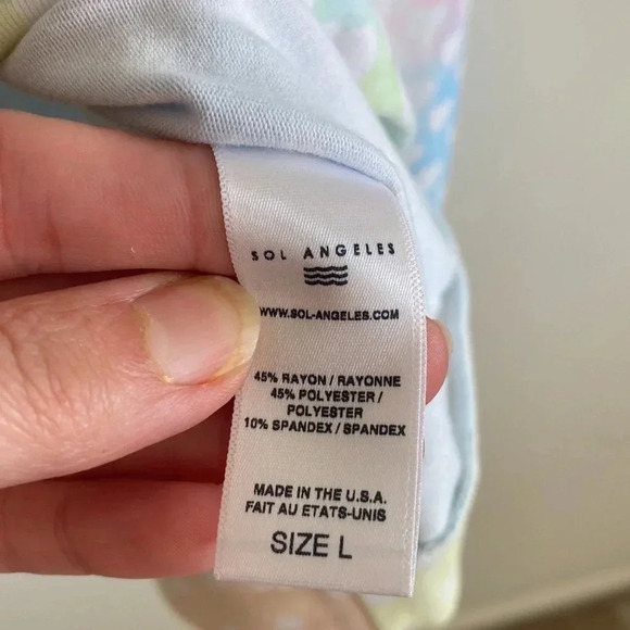 Anthro SOL Angeles heart print tie dye knit cozy soft pullover sweatshirt - Picture 6 of 7